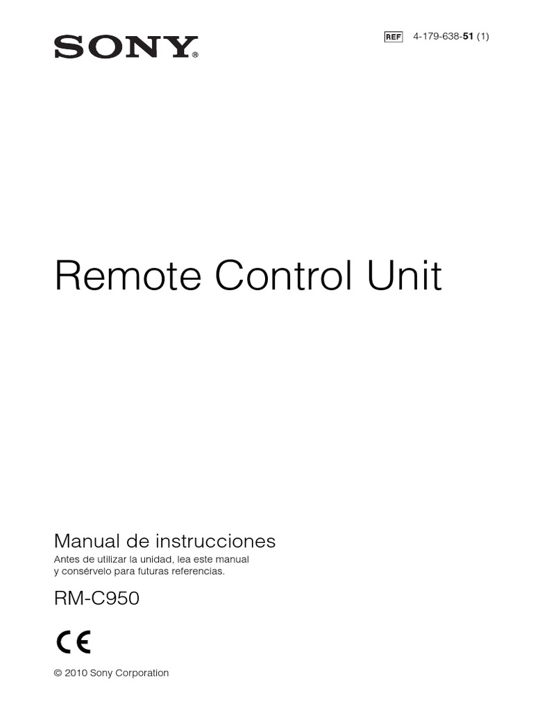 Manual de Control Remoto RM-C950 | PDF | Conector eléctrico ...