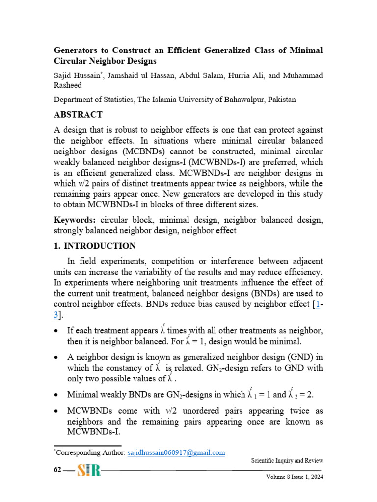 Efficient Generators for Minimal Neighbor Designs | PDF | Arithmetic ...