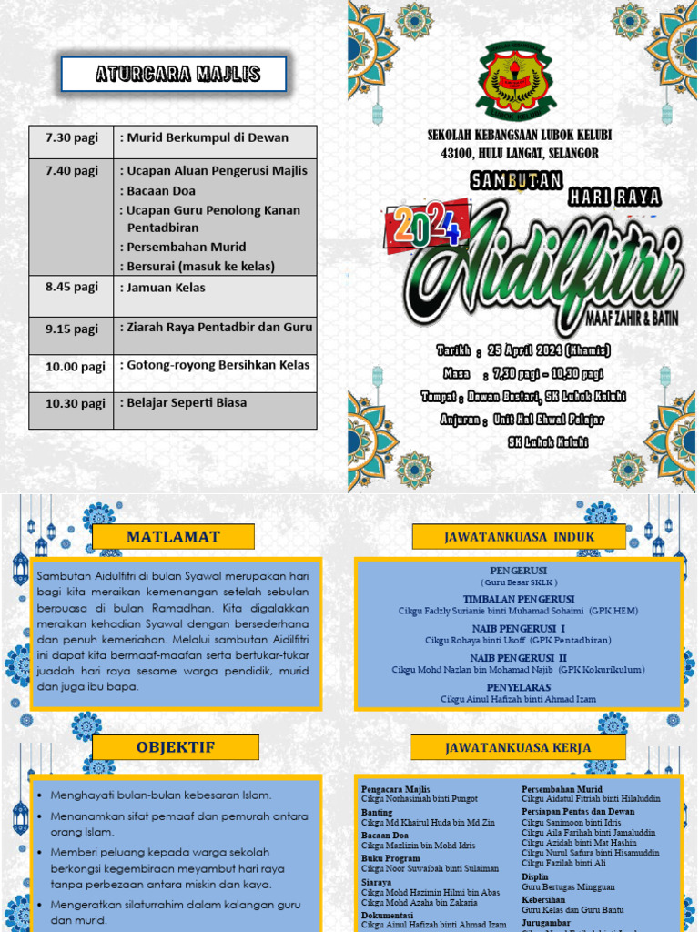 Buku Program Majlis Sambutan Hari Raya | PDF