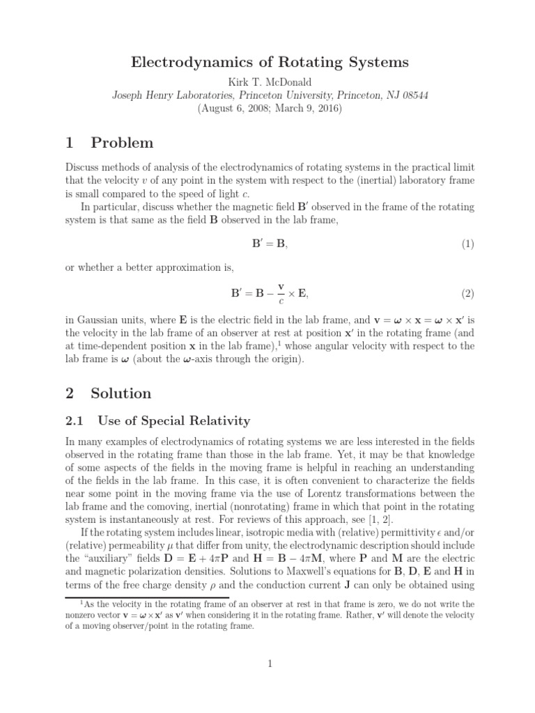 Rotating em | PDF | Magnetic Field | Electromagnetism