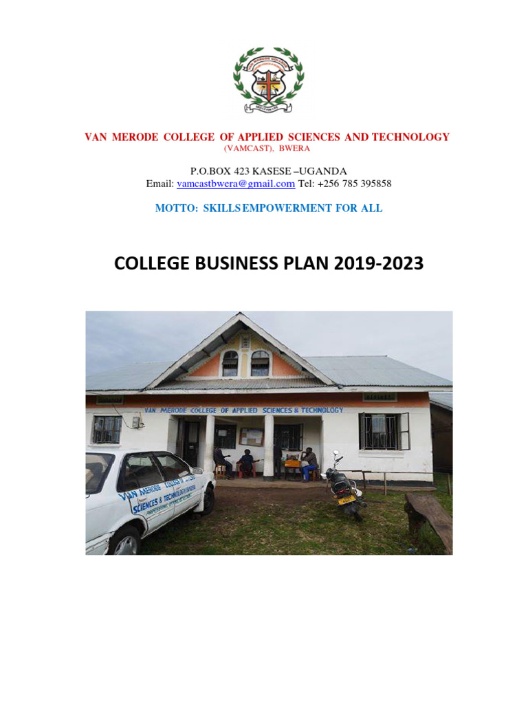 5 Year Business Plan For Van Merode Skills Training College Uganda 2019