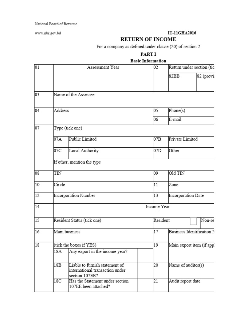 Company Income Tax Return Form | PDF | Tax Deduction | Taxes