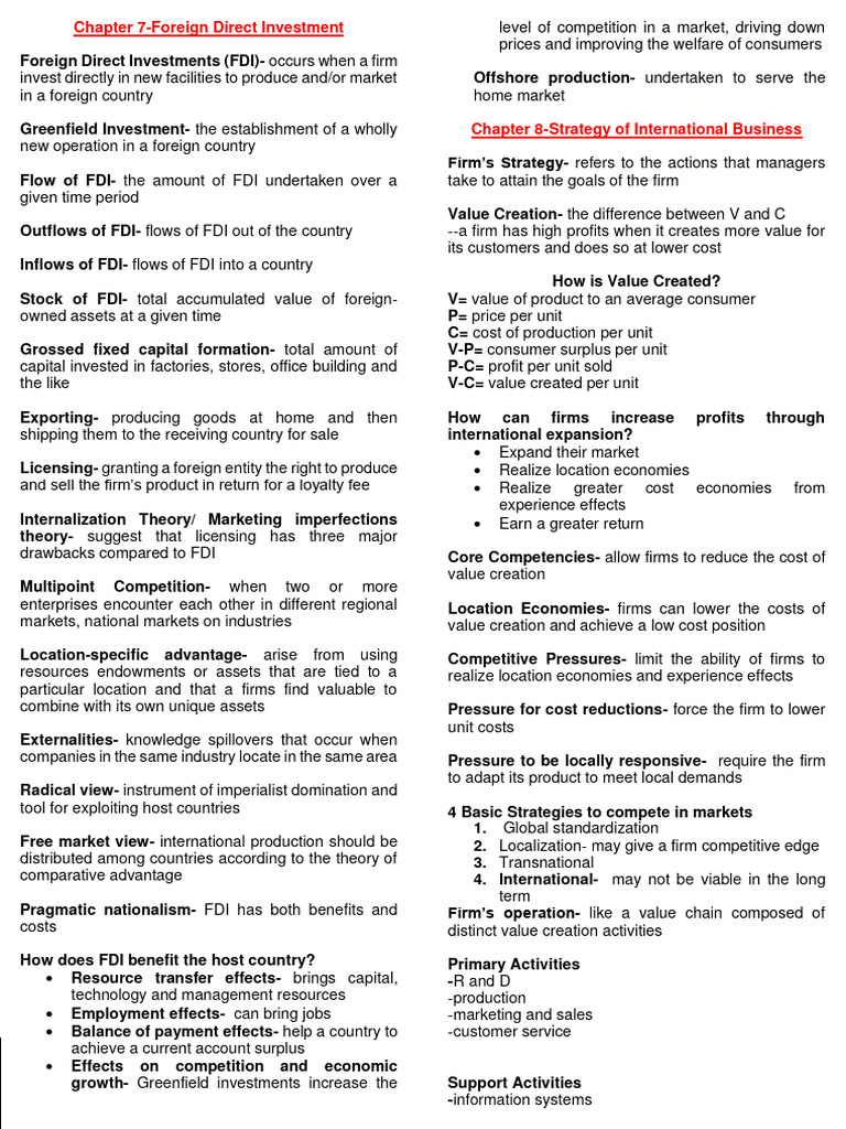 FDI vs. Licensing: Internalization Insights | PDF | Foreign Direct ...