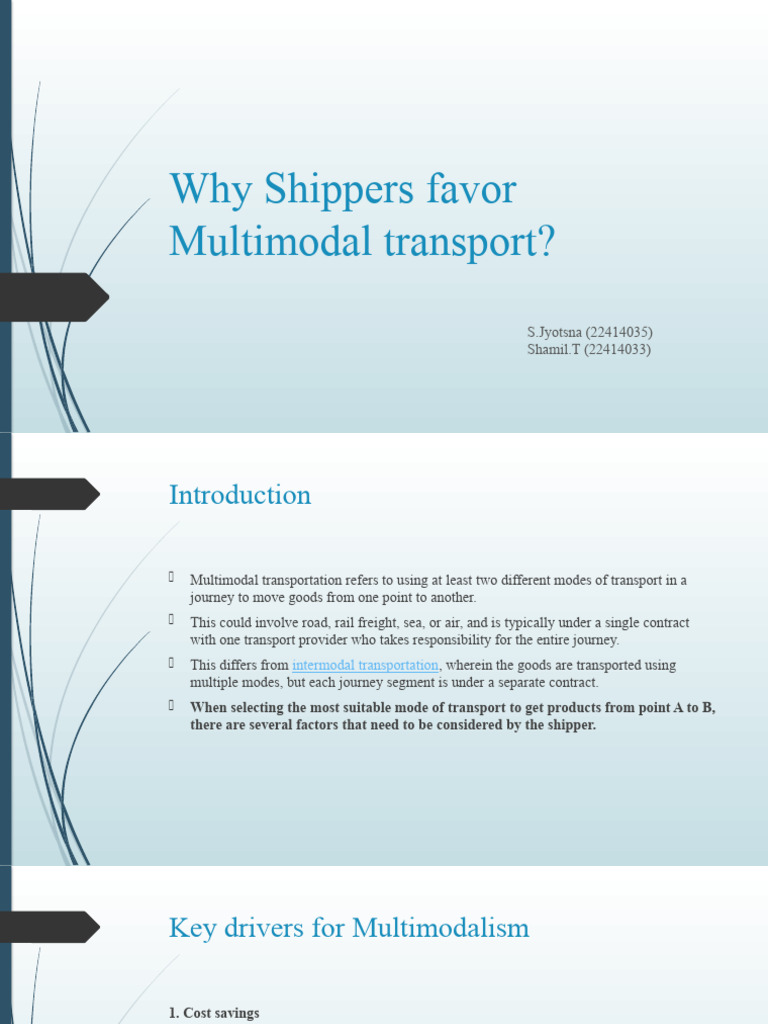Benefits of Multimodal Transportation | PDF | Transport | Supply Chain
