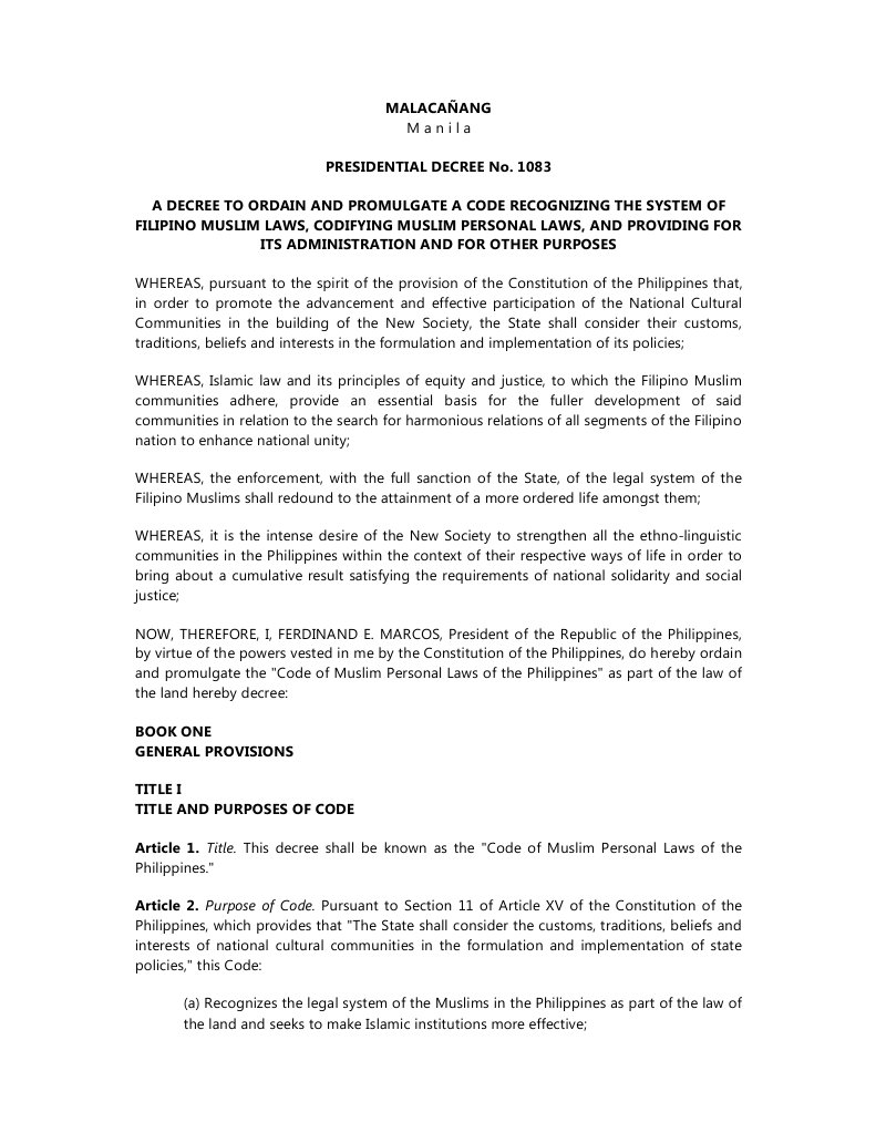 Holiday Provisions of Decree 1083 | PDF | Marriage | Sharia