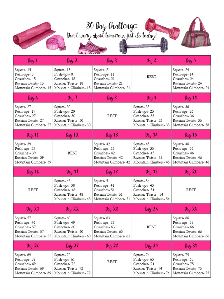 30 HARD CHALLENGE PRINTABLE PDF FREE DOWNLOAD visual data 8