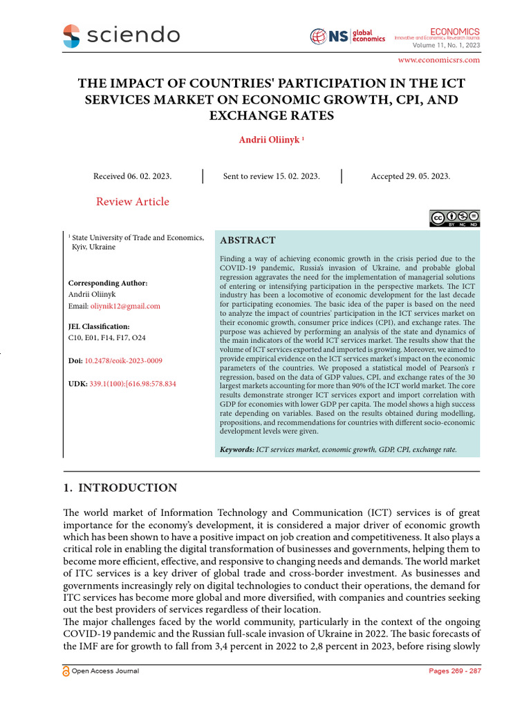 The Impact of Countries' Participation in The ICT Services Market On ...