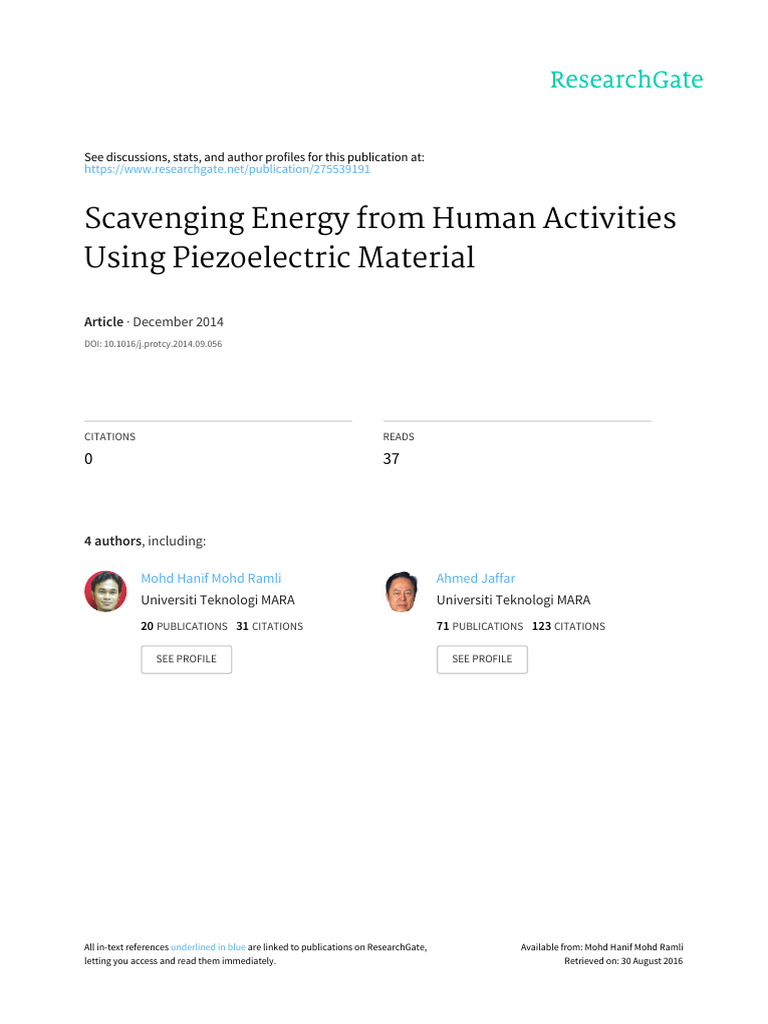 Energy Harvesting via Piezoelectric Materials | PDF | Piezoelectricity ...