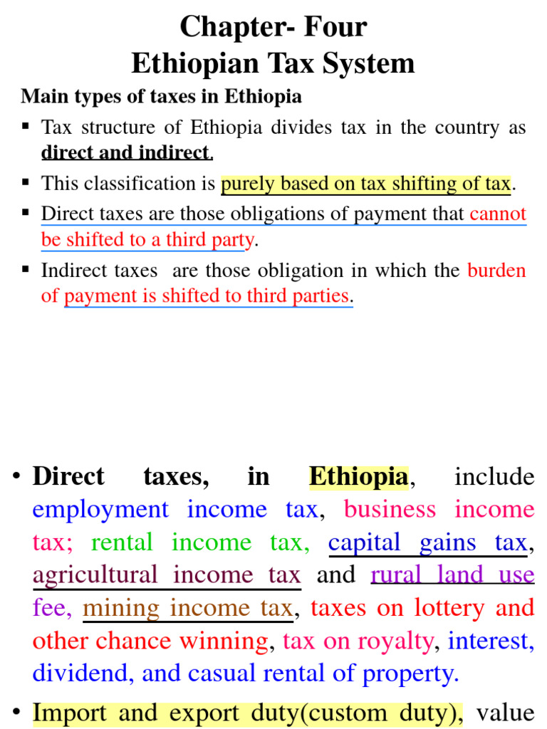 Overview of Ethiopia's Tax System | PDF | Income Tax | Taxes