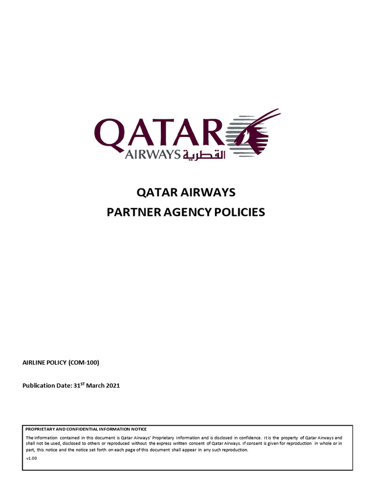 Qatar Airways Agency Policies Guide PDF Mediation Indemnity