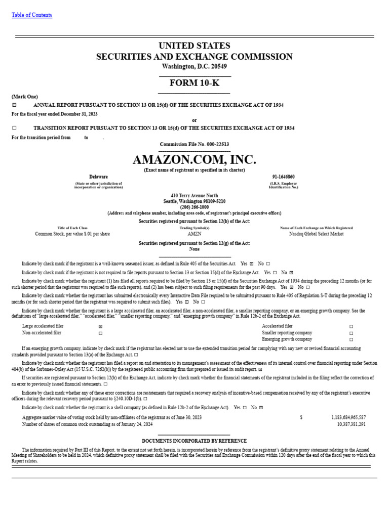 Amazon 2023 Annual Report Form 10-K | PDF | Trademark | Trade Secret
