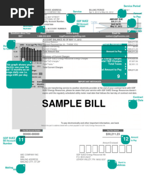 Blank Fillable Utility Bill