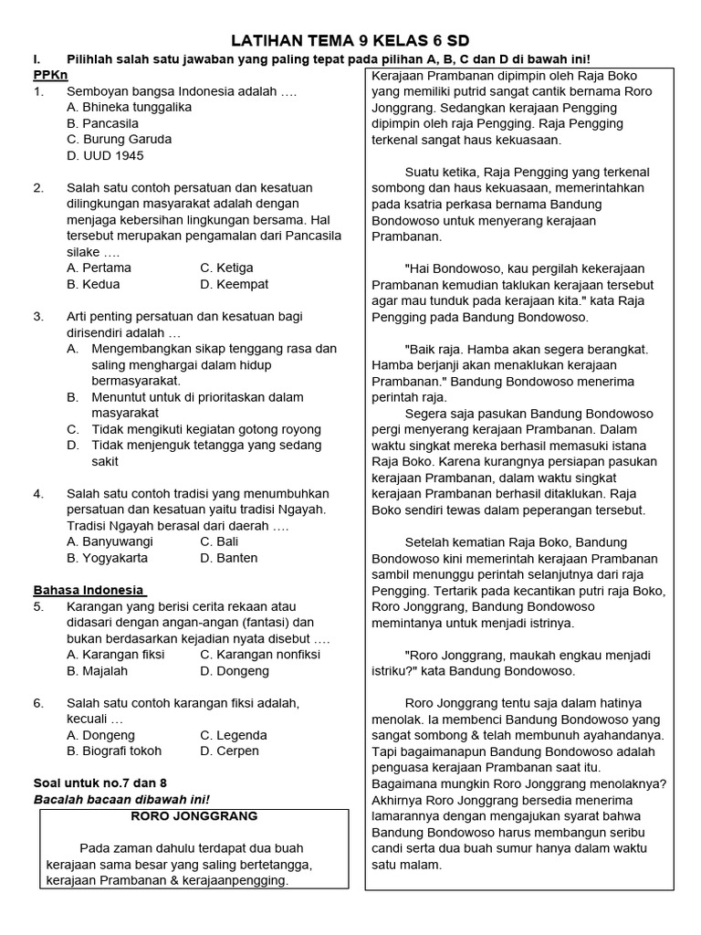 Latihan Tema 9 Kelas 6 Sd Pdf