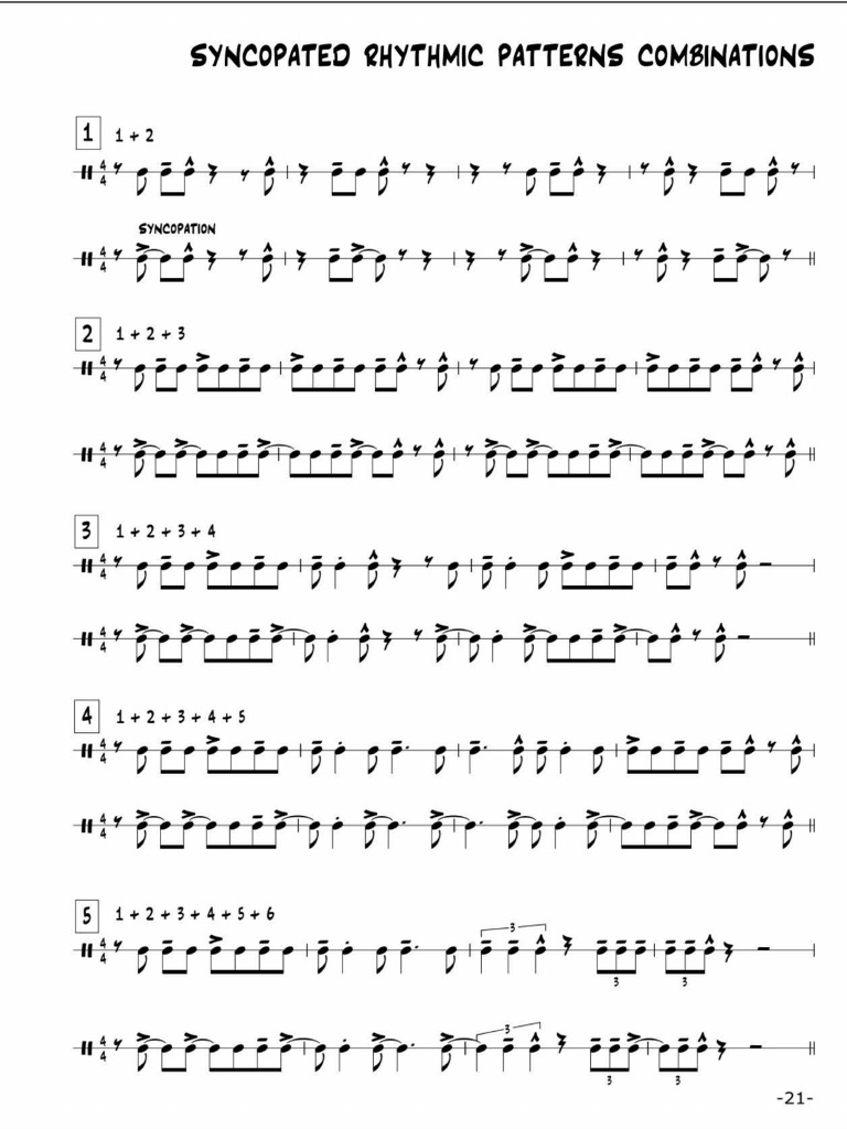 Syncopated Rhythmic Patterns Guide | PDF
