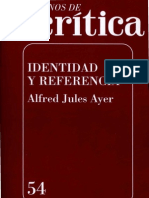 Identidad y Referencia - Alfred Jules Ayer