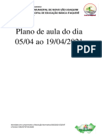Plano de Aula Do Dia 05/04 Ao 19/04/2021: Prefeitura Municipal de Novo São Joaquim