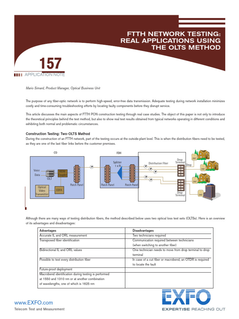 FTTH Testing with OLTS Method | PDF | Fiber Optic Communication | Fiber ...