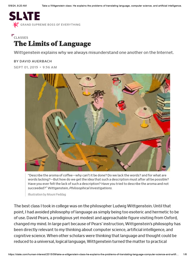 Take A Wittgenstein Class - He Explains The Problems of Translating ...
