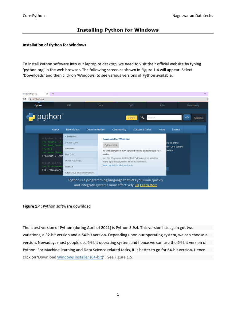 Installing Python and Packages Guide | PDF | Data Type | Python ...