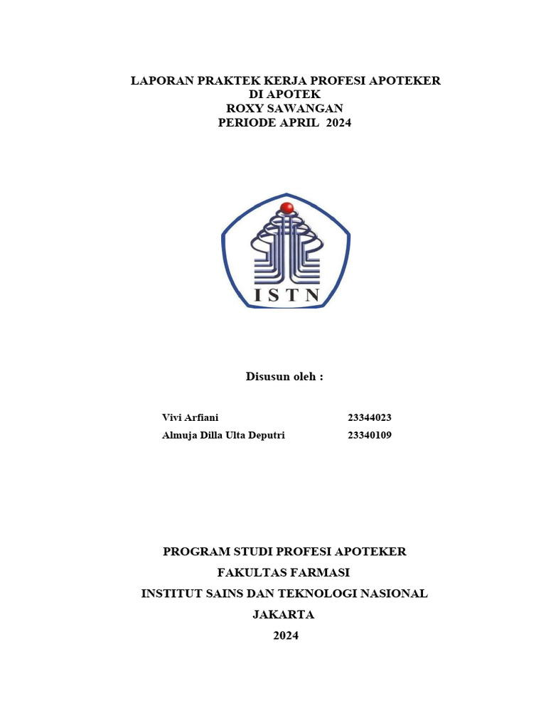 Laporan PKPA di Apotek Roxy Sawangan | PDF | Pengembangan Diri ...