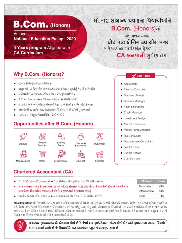 Bachelor of Commerce Honors | PDF | Accounting | Taxes