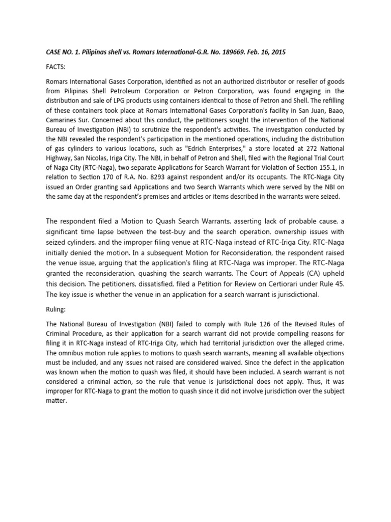 Case digests and summery of understandings rule 1 5 kent jaspher c