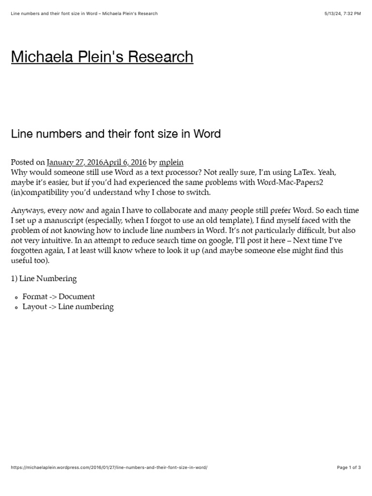 Change Line Number Font in Word | PDF | Career & Growth | Art