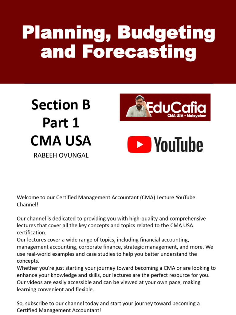 Planning Budgeting And Forecasting Pdf Strategic Planning