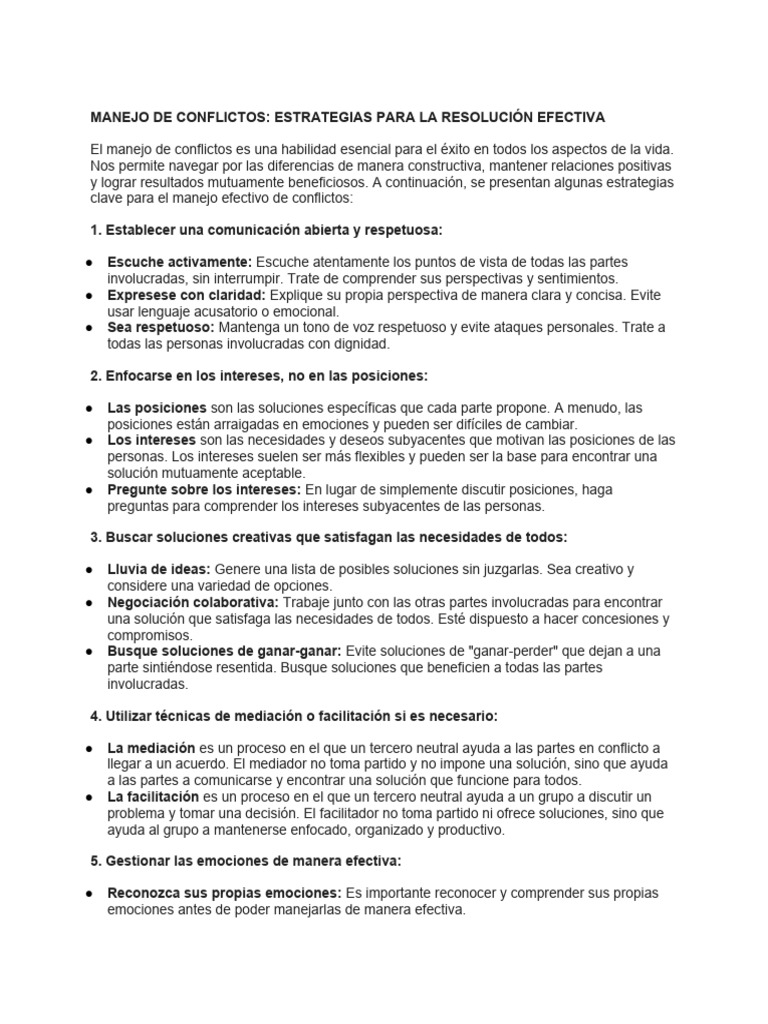 Manejo de Conflictos | PDF | Mediación | Las emociones