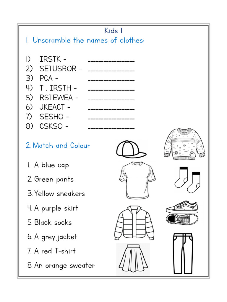Unit 4 Unscramble And Match Pdf