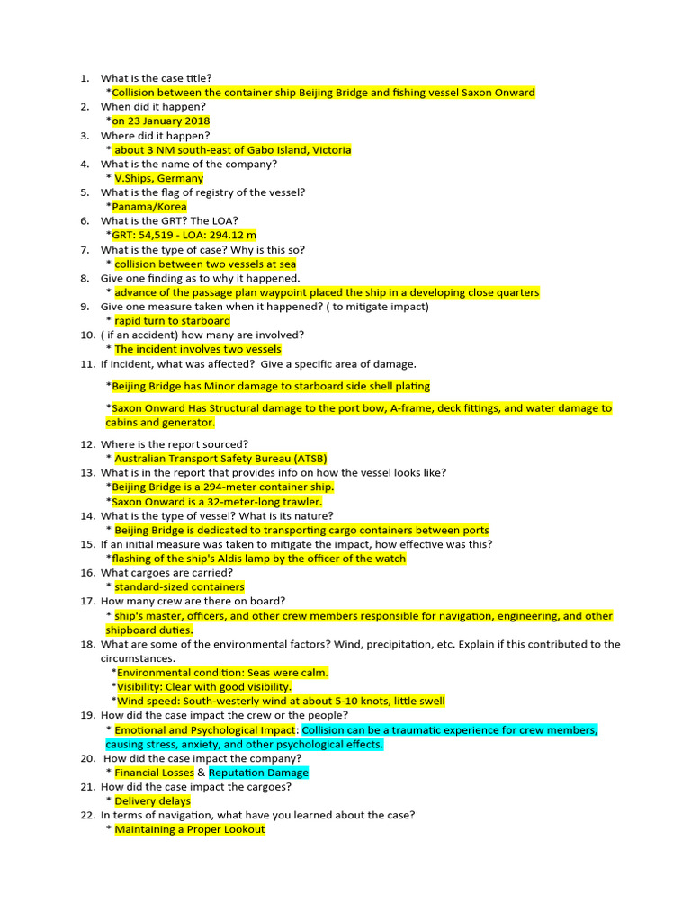 Oral Questions For SF | PDF | Ships | Shipping