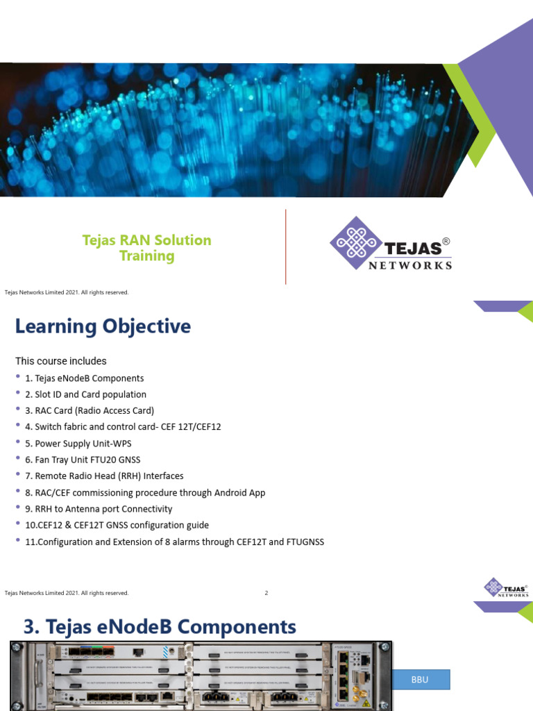 Tejas Networks eNodeB Training Guide | PDF | Electronics ...