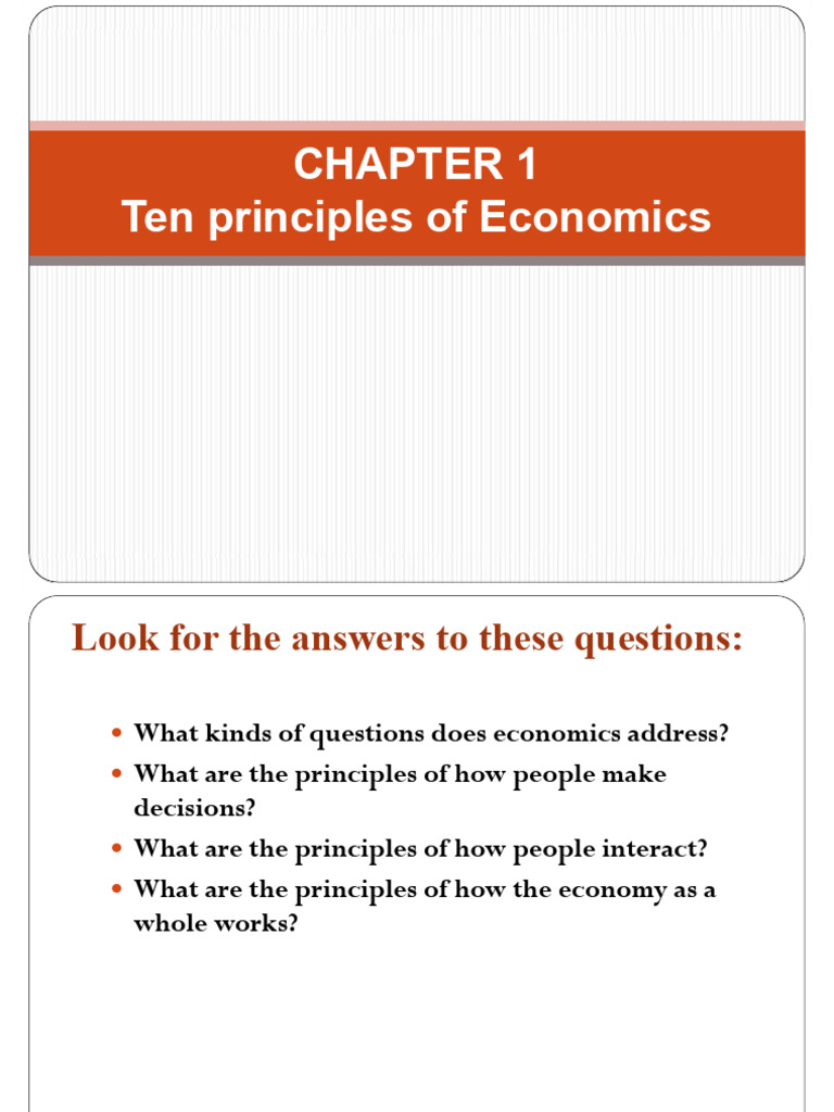 Ten Principles of Economics Explained | PDF | Market (Economics ...