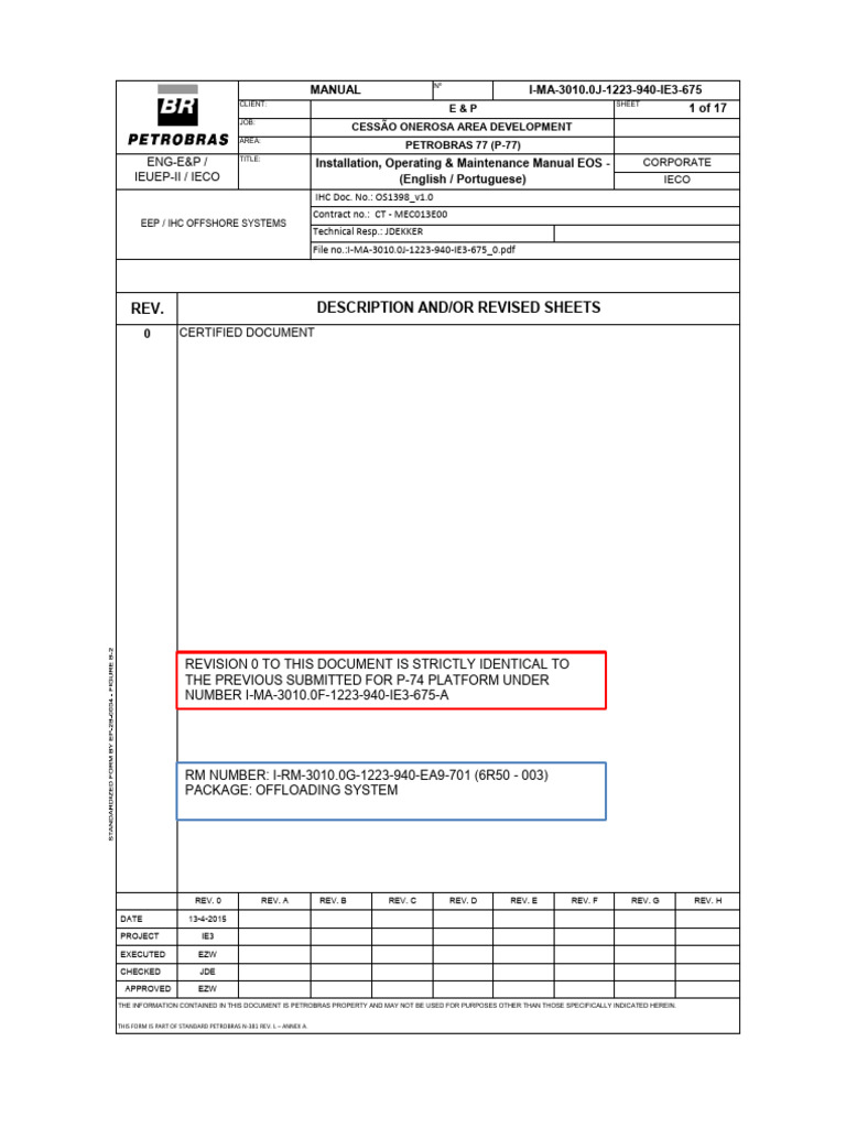 Emergency Offloading System Manual | PDF | Personal Protective ...