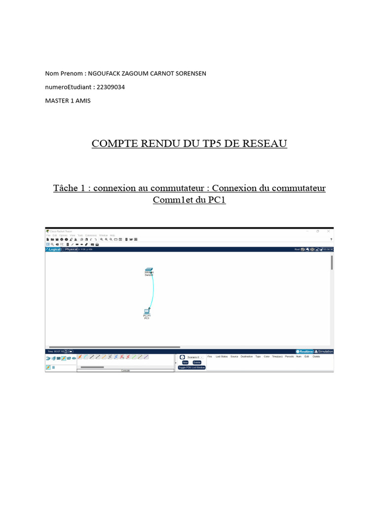 Compte Rendu TP5 Réseau - Ngoufack Zagoum | PDF | Ethernet ...