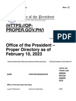 Office of the President - Proper Directory as of February 10, 2023 - Office of the President of the Philippines