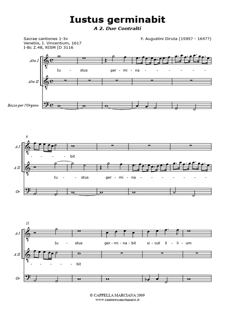 Iustus Germinabit AA Continuo | PDF