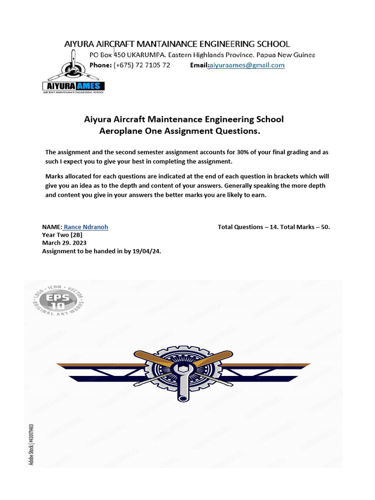 Aircraft Maintenance Assignment Guide | PDF | Lift (Force) | Drag (Physics)