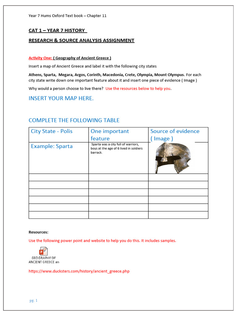 Ancient Greece: Year 7 History Assignment | PDF | Ancient Greece ...