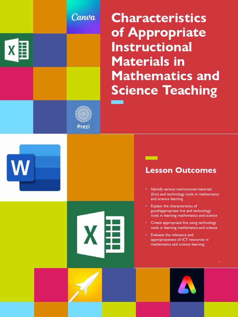 Characteristics of Appropriate Instructional Materials in Mathematics