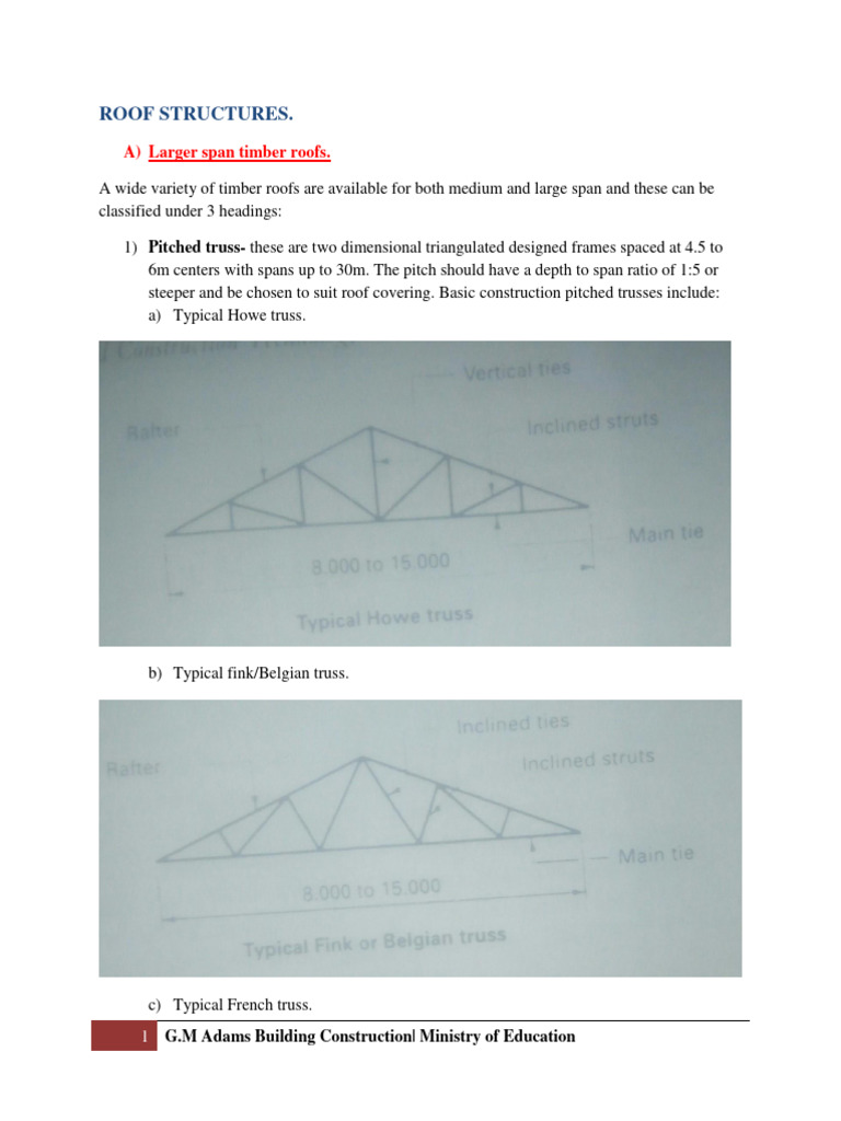 Types of Roof Structures and Trusses | PDF | Truss | Dome