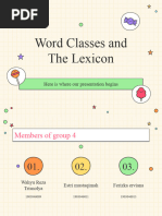 Syntax (Word Classes and The Lexicon) (1)