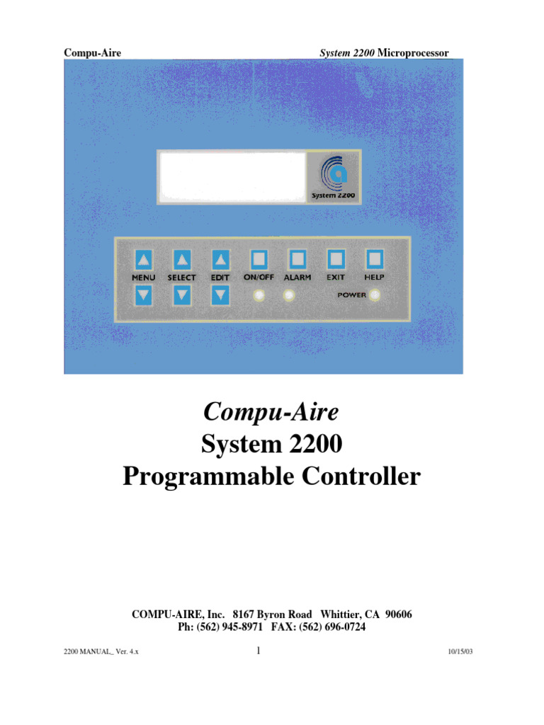 2200 Manual | PDF | Menu (Computing) | Manufactured Goods