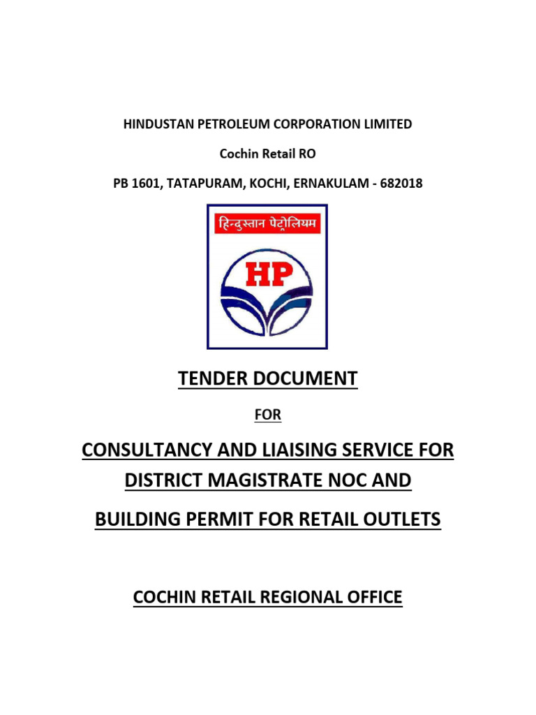 HPCL Cochin Tender for Consultancy Services | PDF | Employment ...