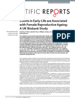 Events in Early Life Are Associated With Female Reproductive Ageing: A UK Biobank Study
