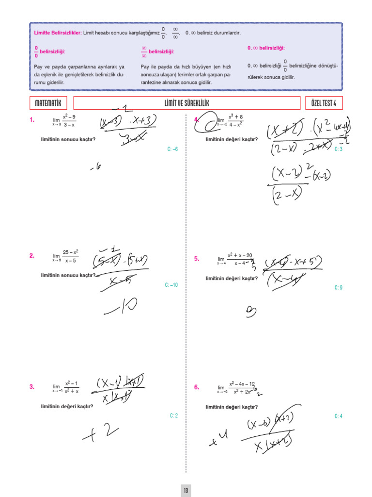 Limit Sureklilik Test4 | PDF