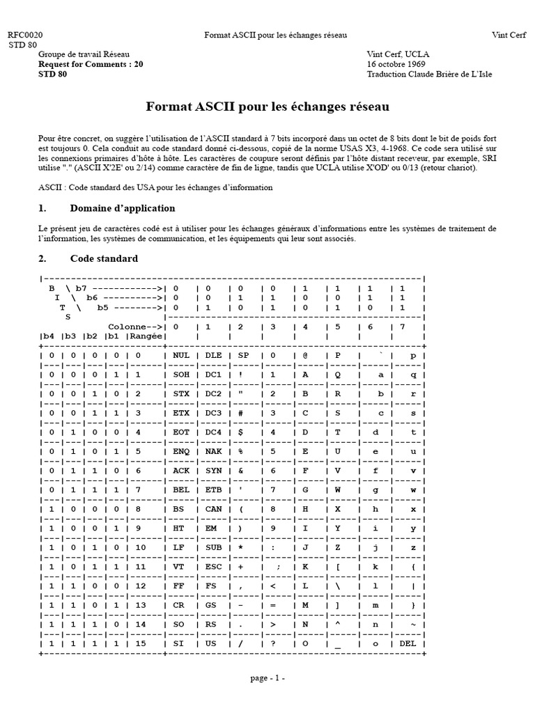 Format ASCII pour échanges réseau | PDF | ASCII | Fichier informatique