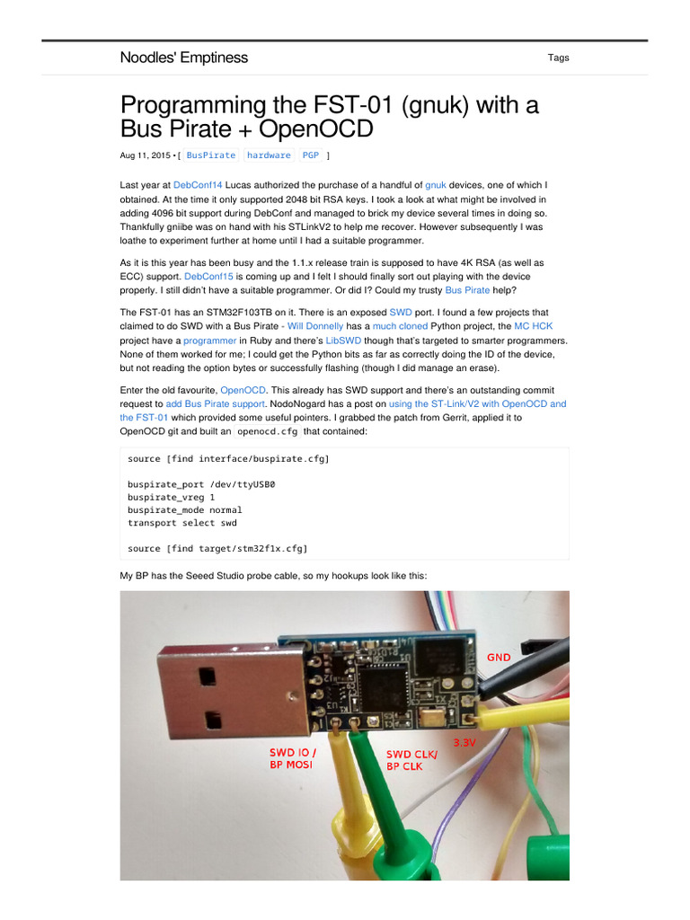 Programming FST-01 with Bus Pirate | PDF | Usb | Office Equipment