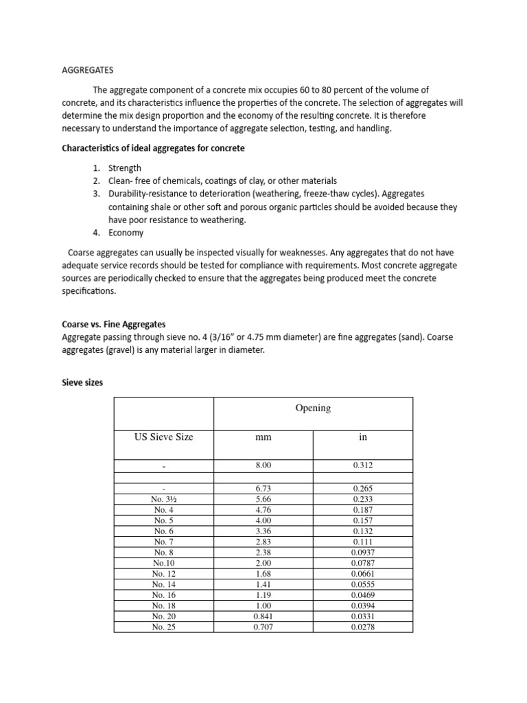 1.3 Aggregates | PDF | Density | Concrete