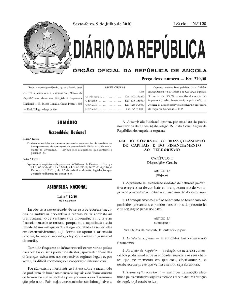 Lei n o 13 10 de 09 de julho lei org nica e do processo do tribunal